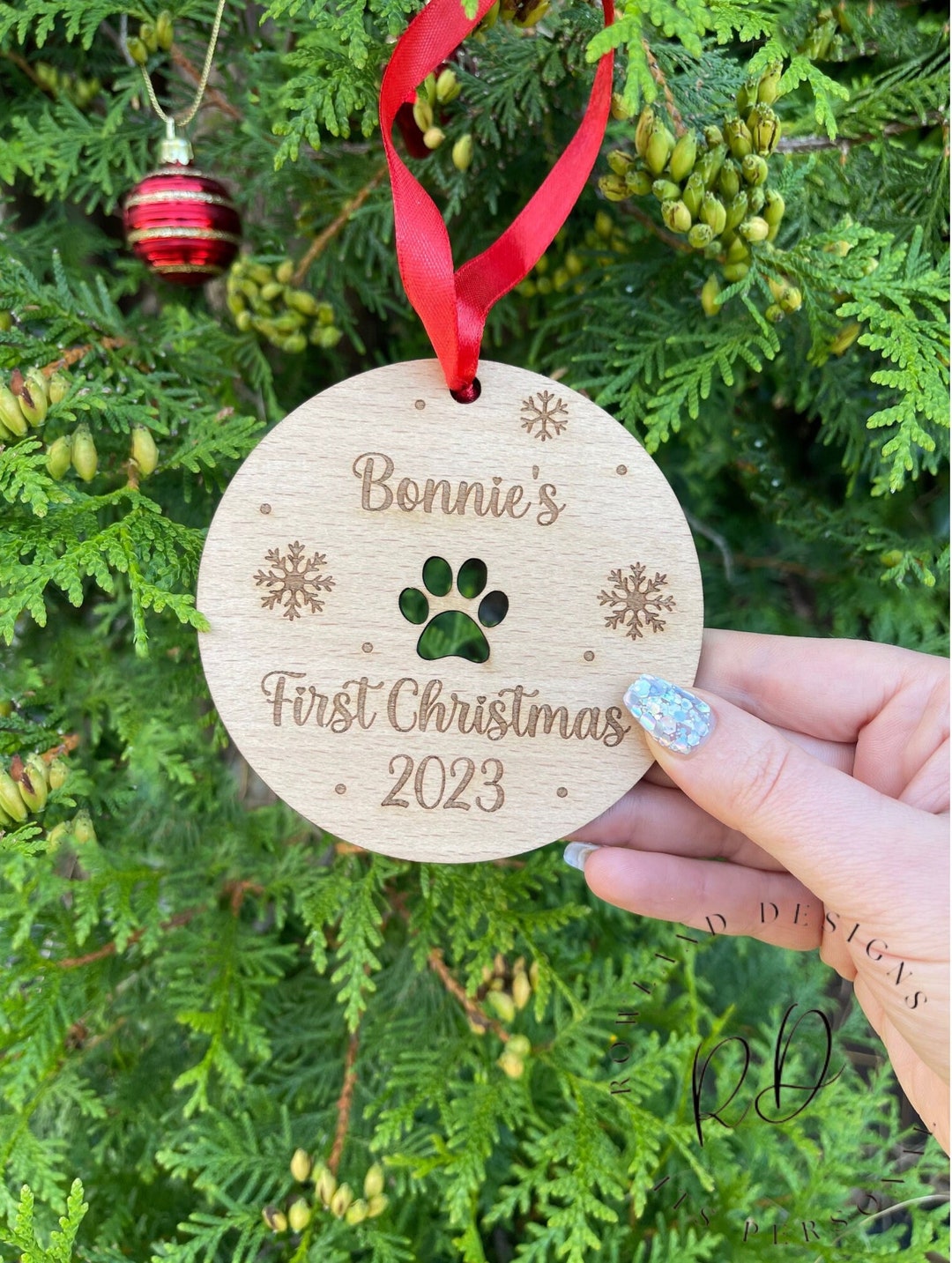 Personalised Dogs First Christmas Bauble Custom Etsy UK