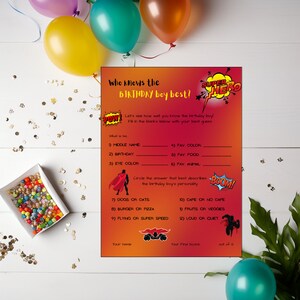 Birthday Party Game - Who Knows the Birthday Boy Best?
