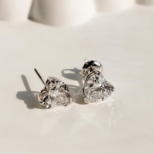 14K Gold Herz Ohrstecker: IGI Lab Grown Diamant (0.20-5.0 Karat)