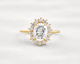 1.91 CT Oval Cut Lab grown Diamond Engagement Ring | IGI Certified | Solid Gold