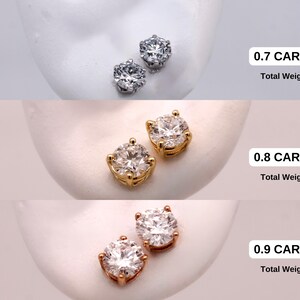 14K Gold Lab Grown Diamond Stud Earrings: VS DEF, 0.20-3.0 Carat - Etsy