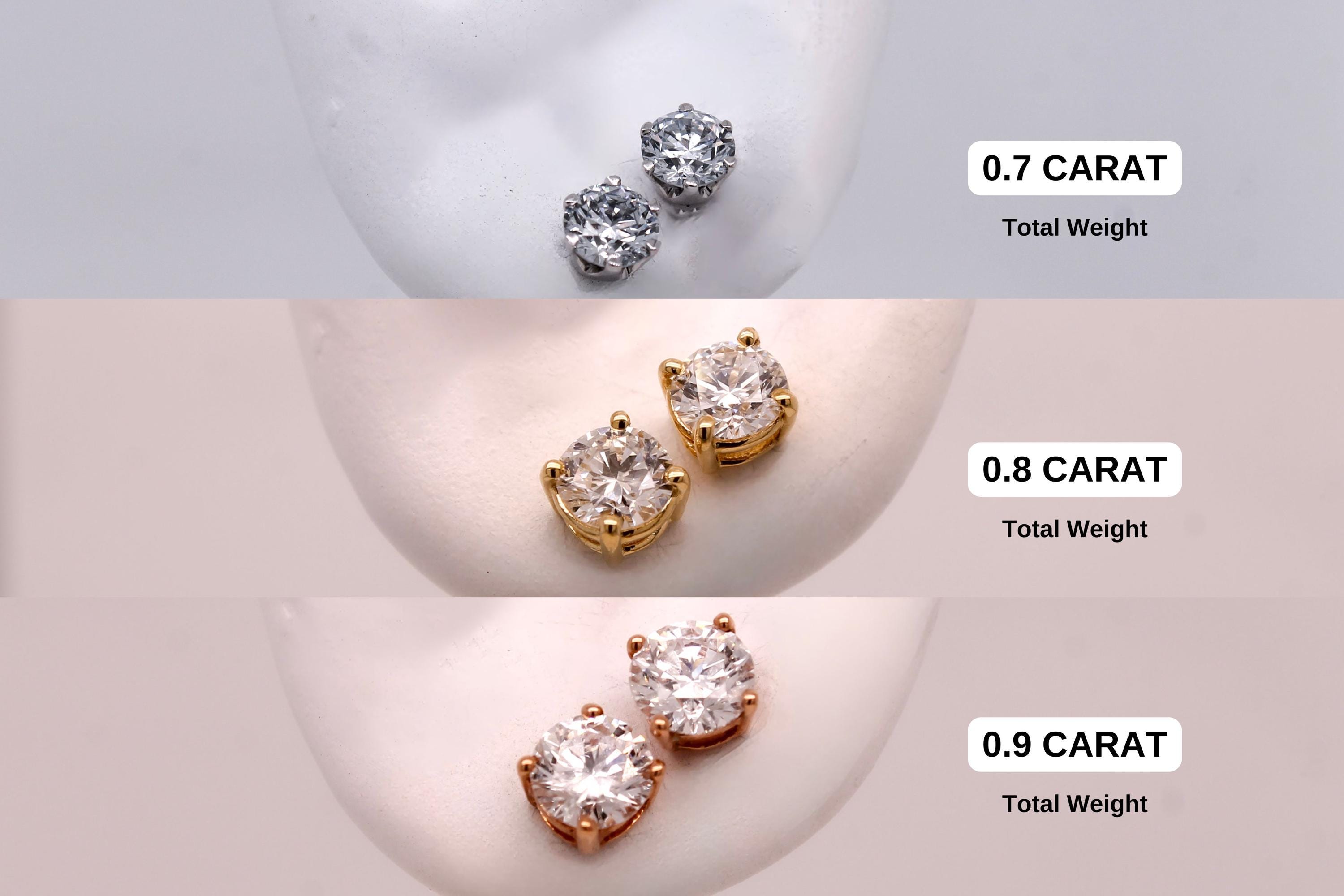 Orecchini A Cuore Con Diamante Coltivato 0,5-2 Carati – Oro 14K Giallo/Bianco, D-F VS – Eco Gems