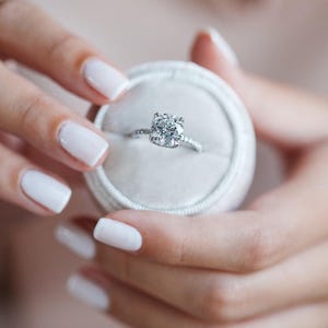 1.7 CT Round Lab Grown Diamond Hidden Halo Engagement Ring | IGI Certified | Solid Gold