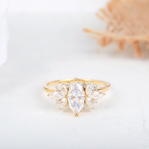 1 CT Marquise Cut Lab Grown Diamond Engagement Ring | IGI Certified | Solid Gold