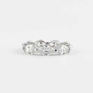 2.1 CT Marquise Lab Grown Diamond Bubble Prong Wedding Band | IGI Certified | Solid Gold