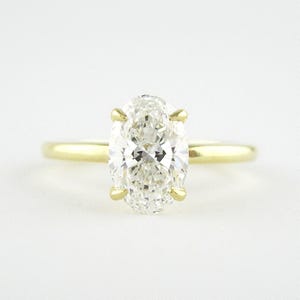 1.33 CT Oval Lab Grown Diamond Solitaire Engagement Ring | IGI Certified | Solid Gold