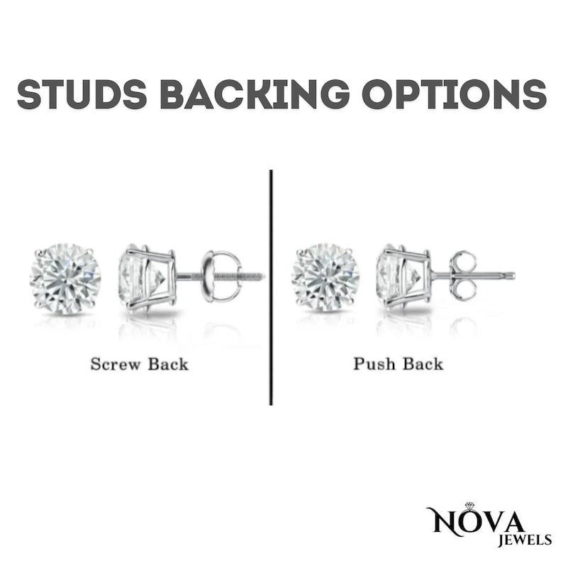 14K Gold Lab Grown Diamond Stud Earrings: VS DEF, 0.20-3.0 Carat - Etsy
