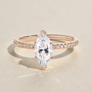 1.0 CT Marquise Lab Grown Diamond Solitaire Engagement Ring | IGI Certified | Solid Gold