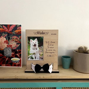Cadre Commémoratif Personnalisé En Bois Pour Animaux - Souvenir Chien/chat - Neuf UK