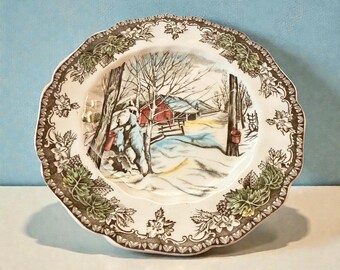 Johnson Brothers Friendly Village Bread and Butter Plate 6″,Brown Backstamp, Early 2000s