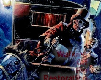 Skeleton Coach 5×5 Gothic Halloween Art Print
