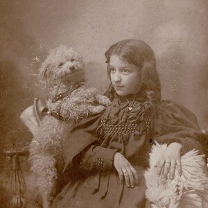 Antique Girl With Dog Picture - Etsy