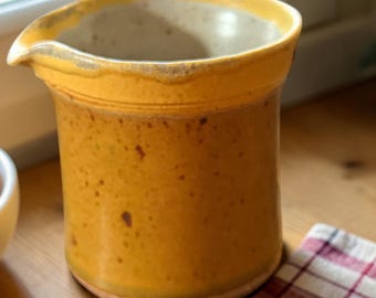 Wildcat Creek Pottery Creamer First Production Year 1975 - 3.5” Stoneware Pitcher, Rustic Studio Pottery