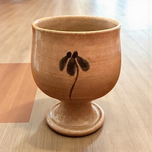 Jugtown Pottery 1979 Small Goblet, 4” Studio Pottery Espresso / Shot Cup Seagrove NC Handmade