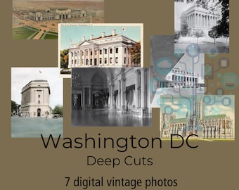 Washington DC Deep Cuts Vintage Architecture and Civic Landmarks Digital Set (7 Images)