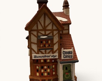 Department 56 Dickens Village “Bumpstead Nye Cloaks & Canes” 56.58085 1993–1996, Lighted Building