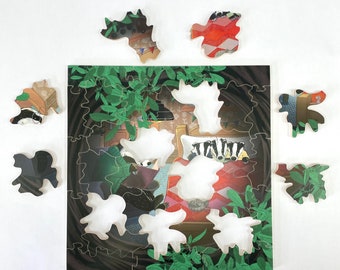 Wooden puzzle 'Bedtime story', +/- 30 pieces, @wall_vis, children, toddlers, group 1 and 2, Waldorf school, Montessori, Waldorf, gift, unique