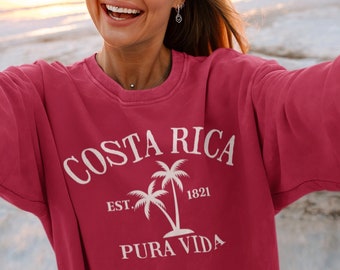 Costa Rica Sweatshirt | Comfort Colors Costa Rica Sweater | Pura Vida Sweatshirt | Costa Rica Vacation sweatshirt | Costa Rica souvenir gift