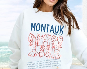 The Hamptons NY, sweat Montauk, chemise Montauk, chemise The Hamptons New York, col rond Montauk Beach, cadeaux East Hampton, cadeau Hamptons