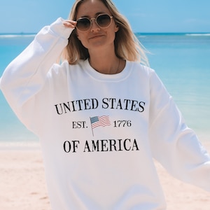 Unisex United States of America sweatshirt, USA Flag Sweatshirt, Patriotic Shirt, American Sweatshirt,plus size, oversized, USA vintage 1776