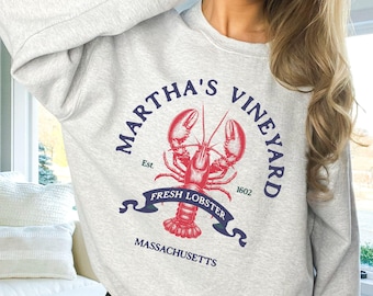 Martha's Vineyard Unisex Sweatshirt | Hummer | Eiche Klippen | Vintage Souvenir | Weinberg Geschenk | Preppy Rundhalsausschnitt | Sommerhaus | Cape Cod