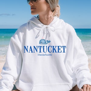 Sudadera preppy de Nantucket, Nantucket, sudadera preppy, sudadera preppy con ballena, sudadera náutica, sudadera con capucha de Nantucket, regalos náuticos