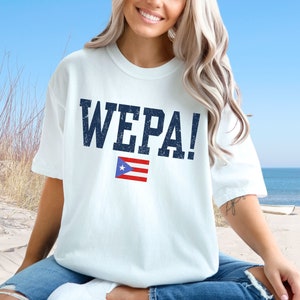 ¡Wepa! Camisa Comfort Colors, Recuerdo de Puerto Rico, Desfile del Día Puertorriqueño, Top Boricua, Camisa Bilingüe, Camisa Latina, Regalo Español Divertido
