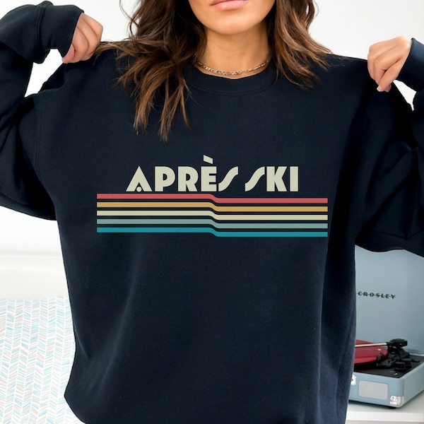 Retro Après Ski Sweatshirt, Winter Ski Weihnachten Sweatshirt, Ski Wochenendausflug, Mädchen Wochenend Skiausflug Sweatshirt, Apres Ski Aspen CO