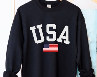 USA Flag Sweatshirt, USA Sweatshirt, Patriotic Sweatshirt, American Flag Sweatshirt, America Sweatshirt, Vintage Sweatshirt, USA Flag Hoodie