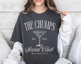 Camiseta de Jeff Lewis Chump Social Club, regalo del club de fans de merchandising de Jeff Lewis, camiseta extragrande de colores cómodos, Bravocon, top del club social chump martini