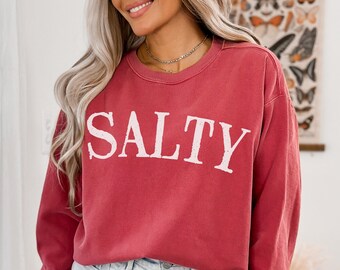 Cute Salty Sweatshirt, Salty comfort colors, Cute Beach Sweatshirt, Cute Beach oversized sweater, Summer Sweatshirt, Cute Summer Beachy top
