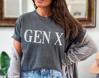 Camisa divertida unisex Generación X, regalos de la Generación X, camiseta de fiesta divertida de los años 70 y 80, camisa de cumpleaños número 50, colores cómodos, regalo para la generación x, de gran tamaño