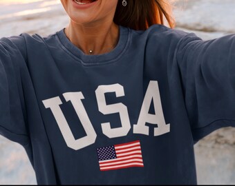 USA Flag Sweatshirt, USA Sweatshirt, Patriotic Sweatshirt, American Flag Sweatshirt, America Sweatshirt, Vintage Sweatshirt, USA Flag Hoodie