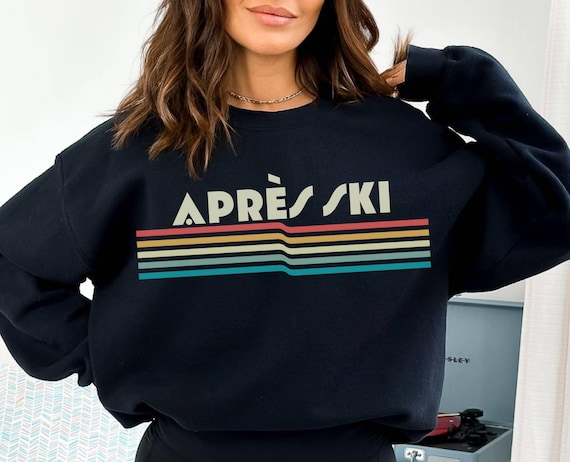 Retro Après Ski Sweatshirt, Winter skiing Christmas Sweatshirt,  Ski Weekend Trip, Girls Weekend ski trip Sweatshirt, Apres Ski Aspen CO