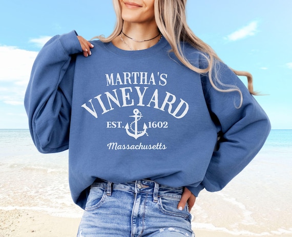 Martha's Vineyard Sweatshirt | unisex oversized | Oak Bluffs | Vineyard souvenir | Vineyard gift | Preppy crewneck | summer house | Cape Cod