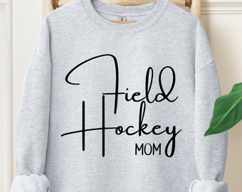 minimalista Hockey Mom Sweatshirt, Hockey Mom Shirt , felpa da hockey su campo per la mamma, regalo della mamma della squadra di hockey su campo, oversize per lei