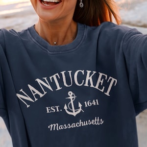 Nantucket Sweatshirt | unisex oversized | Madaket, Surfside, Polpis, Wauwinet, Miacomet, Siasconset | Preppy crewneck | Massachusetts Island