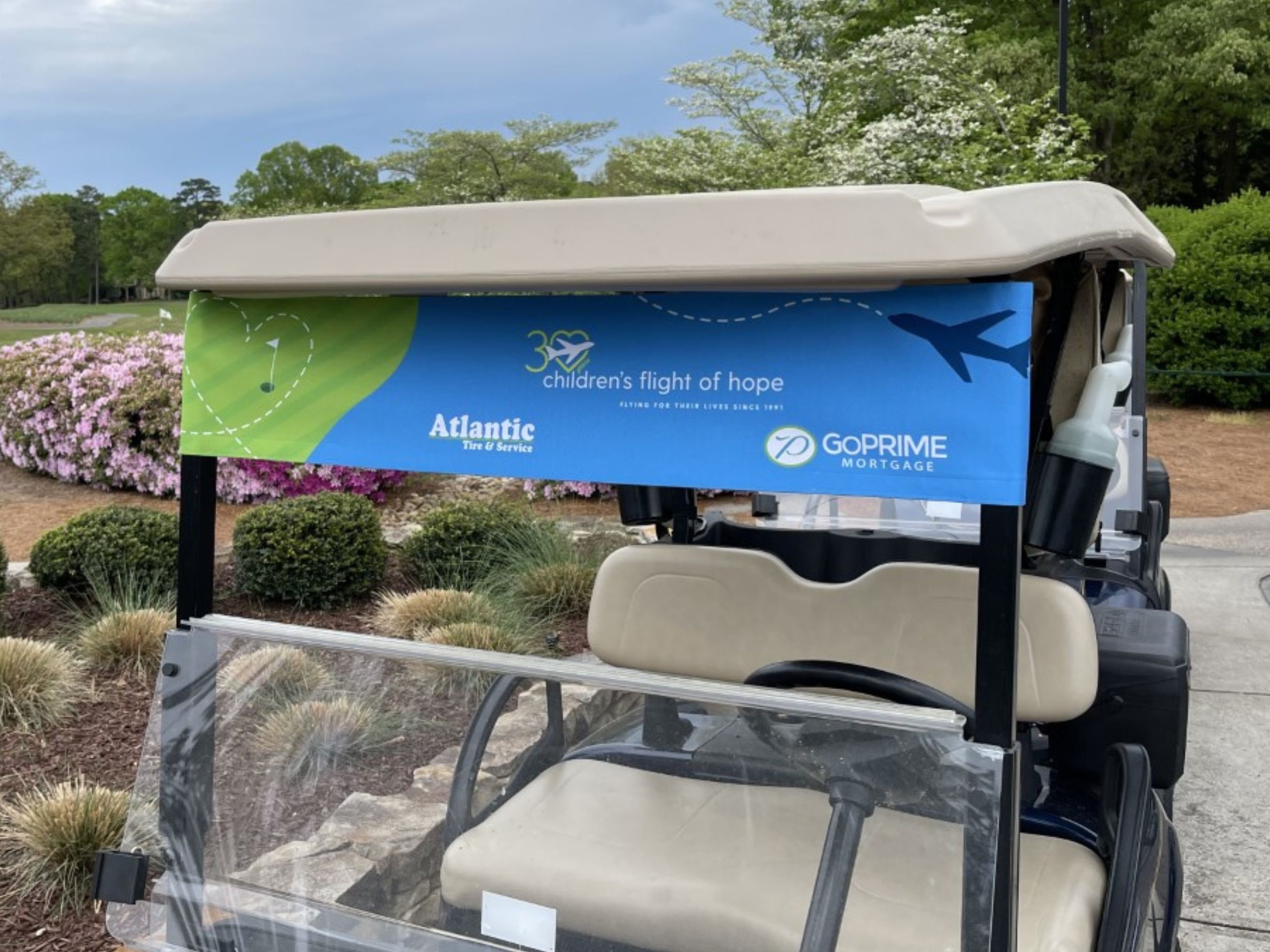 Custom Golf Cart Banner Wrap, Personalized Golf Cart Banner Flag