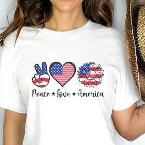 4. Juli Peace Love Amerika USA Americana Shirt | Amerikanischer Stolz | Freiheit Shirt |44 Amerikanisch