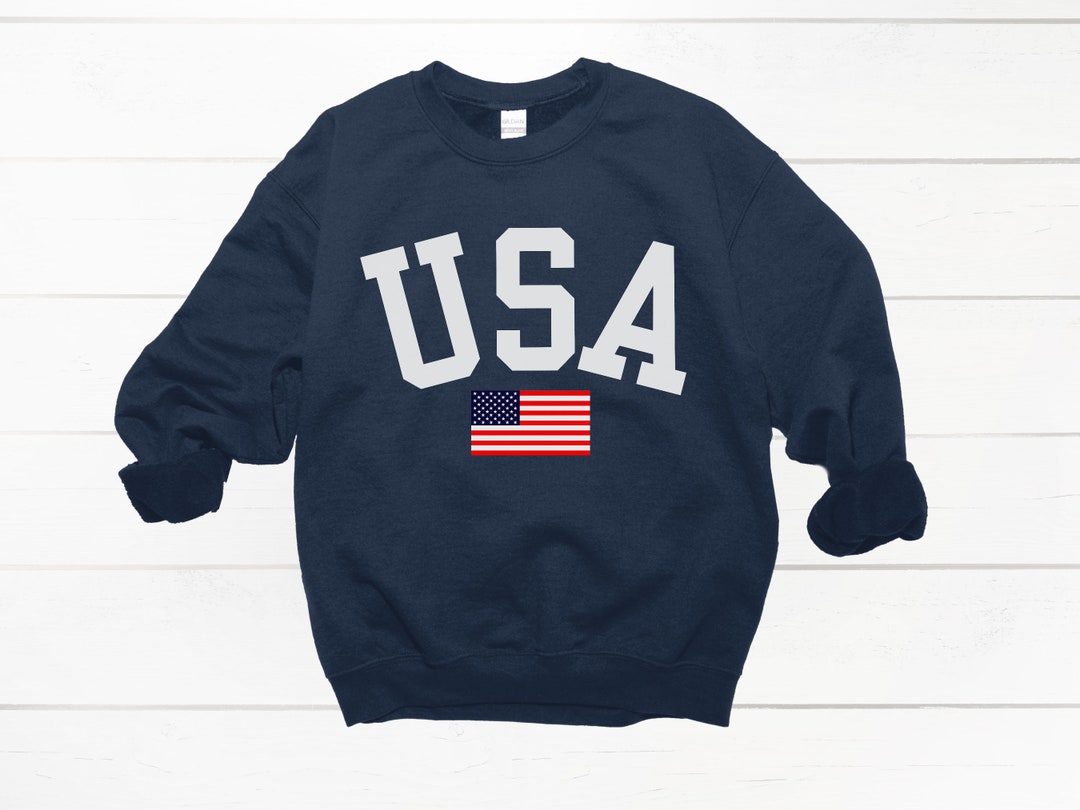US Flag Round Neck Long Sleeve Sweatshirt main image 1