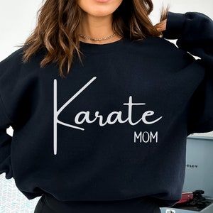 Minimalistic Karate Mom Crewneck Sweatshirt for Mom Karate Shirt Mama T-Shirt for Women Karate Mom Mothers Day Gift for Karate Mom