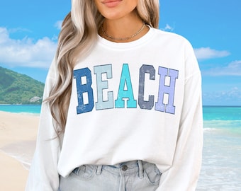 Beachy Sweatshirt, Beach Sweatshirt, Summer Sweatshirt, Gift for Beach Lover, Beach Pullover, Women's Sweatshirt, Beach Vacation Shirt