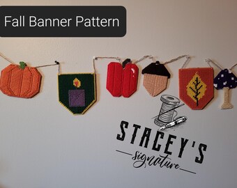 Patroon herfstbanner - plastic canvaspatroon - borduurpunt