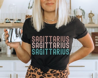Astrology Lover Gift - Sagittarius Zodiac Shirt in Retro Design, Sagittarius Gifts For Woman, Birthday T-Shirts, Sagittarius Astrology Shirt