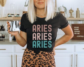 Celestial Aries Tee - Minimalist Zodiac Graphic T-Shirt for Astrology Enthusiasts, Aries Astrology Gift, Aries Birthday Shirt, Astrology Tee