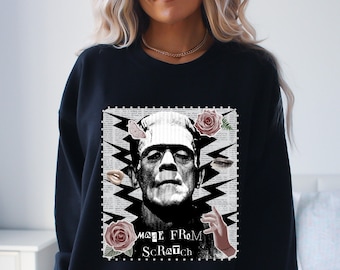 Frankenstein Monster Unisex Heavy Blend ™ Rundhals-Sweatshirt, Retro Horrorfilm Monster Sweatshirt, süßes Halloween Sweatshirt, Horror Geschenke