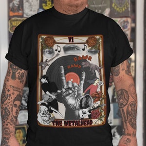 The Metalhead Tarot Card Shirt, Heavy Metal Music Shirt, Metal Lover Shirt, Oracle Card Metal Music Shirt, Metal Head Gift, Music Lover Tee