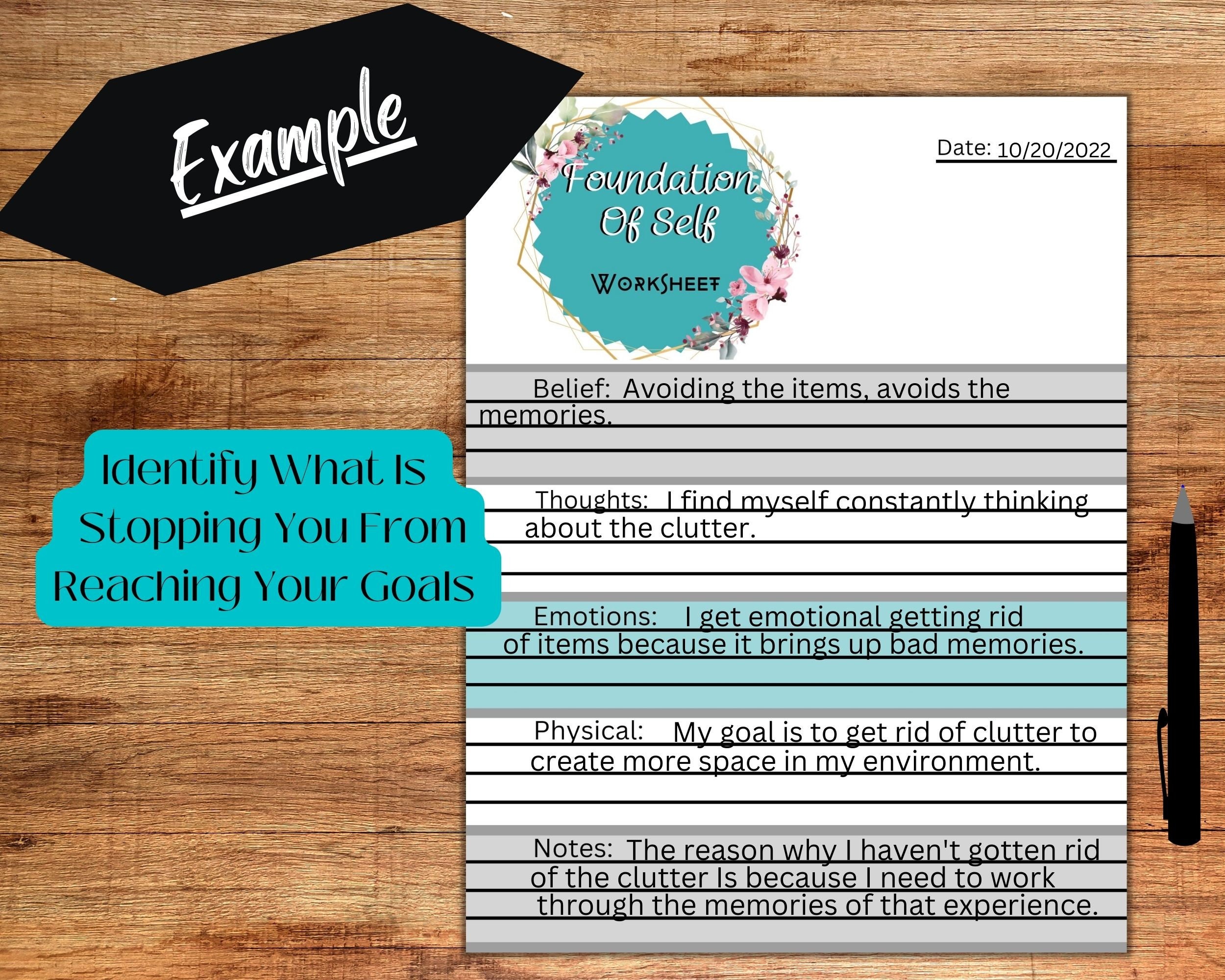 Foundation of Self Worksheet for Self Help Self Organization - Etsy Israel