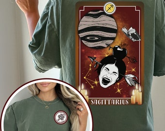 Camiseta unisex de la carta del tarot de Sagitario, regalo astrológico de Sagitario, regalo del zodiaco Sagitario, camiseta de la constelación de Sagitario, ropa del zodiaco