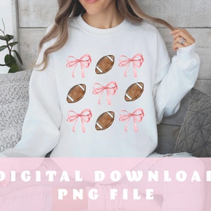 Coquette Football Bows png, Soft Girl Era png, Trendy Bows Sublimation Transfer, Tshirt Sublimation png, Pink Girly png, Football Girly